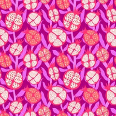 Abstract fruit seamless pomegranate pattern for wrapping paper and fabrics