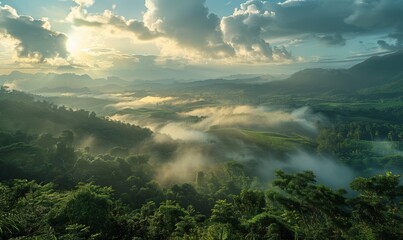 Obraz premium Scenic view from a hilltop