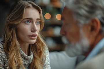 Naklejka premium A mentor giving constructive feedback to shape mentee growth. Concept of developmental psychology and mentorship. Generative Ai.