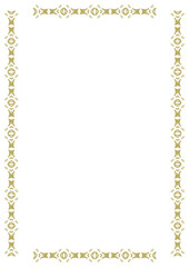 Vintage gold frame with decorative elements in Art Nouveau style. Title page, cover or other. Version No. 11. Vector illustration