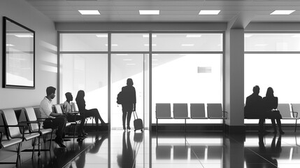 Customer is waiting Simple design on the front waiting for black and white animation.