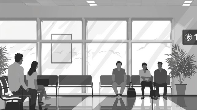 Customer is waiting Simple design on the front waiting for black and white animation.