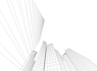 Abstract city vector 3d illustration