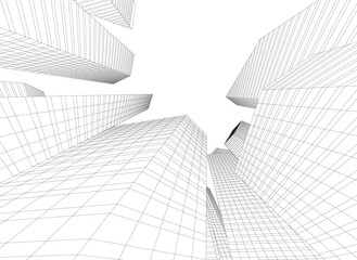 Abstract city vector 3d illustration