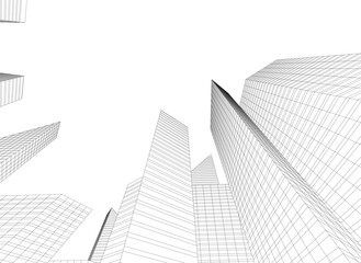 Fototapeta premium Abstract city vector 3d illustration