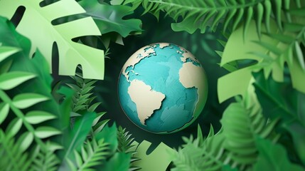 Earth Emerging from a Lush Green Jungle