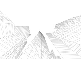Fototapeta premium Abstract city vector 3d illustration
