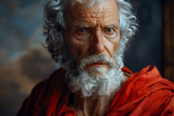 Biblical Prophet Traditional Portrait: Classic Depiction of a Prophet