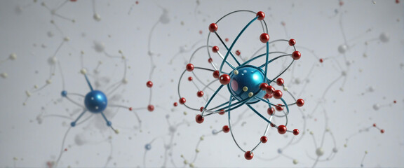 Close-up illustration of a molecular structure with an emphasis on the atom