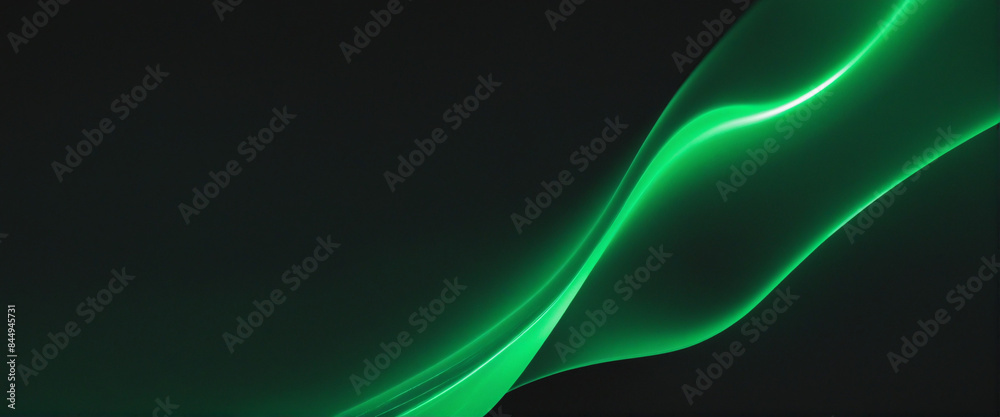 Wall mural dynamic black and green abstract background with glowing grainy texture for trendy website design