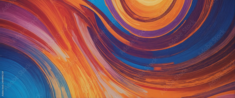 Wall mural smooth and vibrant summer-themed banner with colorful gradient background and grainy texture in hues