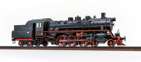 Vintage Steam Locomotive on Tracks