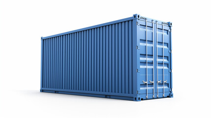 Blue 3D cargo container isolated on a white background