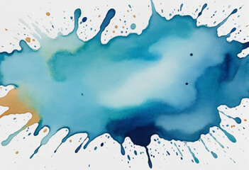 Abstract Blue Watercolor Stain on Transparent Background: A Decorative Element for Your Graphic Designs