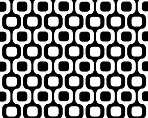Ipanema sidewalk background. Famous beach boardwalk in Rio de Janeiro. Repeating black and white geometric texture with optical illusion. Brasilian symbol. Vector graphic illustration.