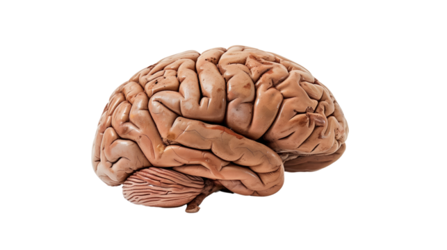 Human brain on transparent background 