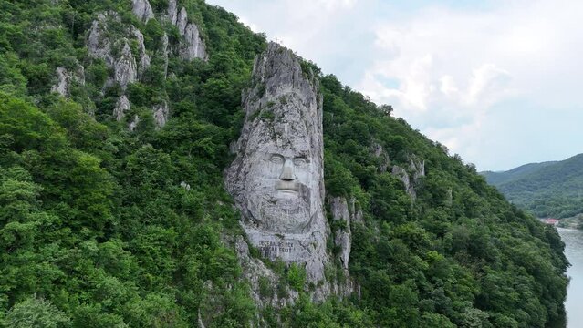 The image of the Dacian king Decebal is a 55 m high bas-relief, located on the rocky bank of the Danube, between the towns of Eșelnița and Dubova, near the city of Orșova, Romania.