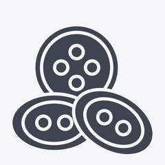 Icon Buttons. related to Sewing symbol. glyph style. simple design illustration