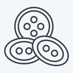 Icon Buttons. related to Sewing symbol. line style. simple design illustration