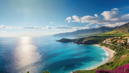 Fototapeta premium Beautiful panoramic view of the colorful coast