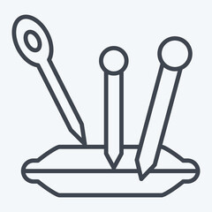 Icon Needle. related to Sewing symbol. line style. simple design illustration