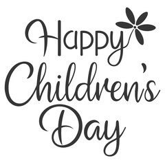 Font design of the text "Happy children day 