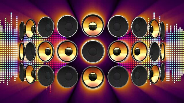Disco club party audio speaker CG background