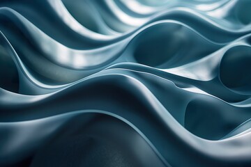 Obraz premium A close-up shot of abstract teal forms creating a dynamic and mesmerizing looping animation.