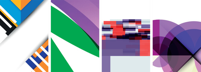 Minimal geometric abstract background with circles, lines and triangles