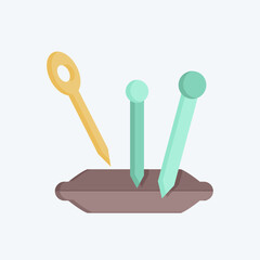 Icon Needle. related to Sewing symbol. flat style. simple design illustration