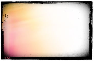Vintage photo film frame of a middle format camera with with vignetting, dust, splatters and red glare on transparent background (png image)