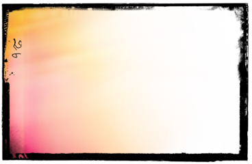 Vintage photo film frame of a middle format camera with red and yellow glare on transparent background (png image)