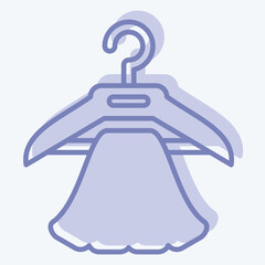 Icon Clothes Hanger. related to Sewing symbol. two tone style. simple design illustration