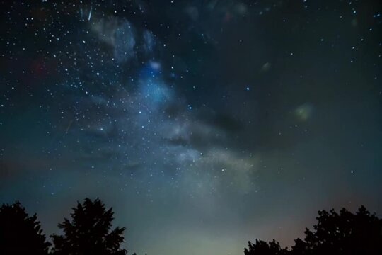 starry night sky.Seamless 4k time lapse virtual video animation background