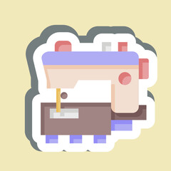 Sticker Sewing Machine. related to Sewing symbol. simple design illustration