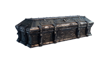 A coffin on a transparent background