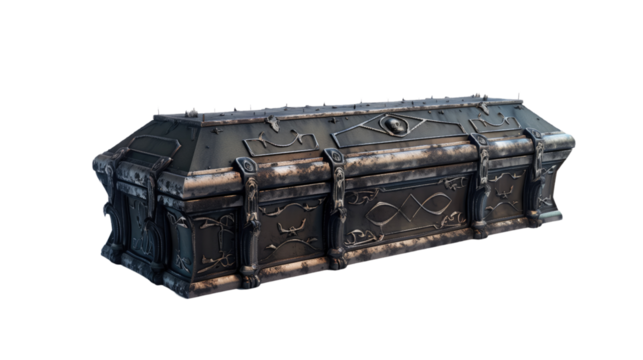 A coffin on a transparent background