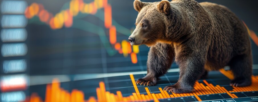 Bear market concept with stock graph