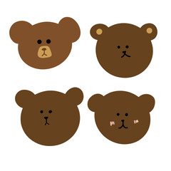 Vector Cartoon Bear Character with Various Expressions | Doodle Style | Cute and Minimalist