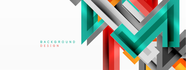 Line zig zag dynamic geometric abstract background. Colorful lines with shadow and light effects, various routes concept. Vector Illustration For Wallpaper, Banner, Background, Card