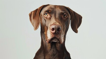 Stunning brown dog on white backdrop