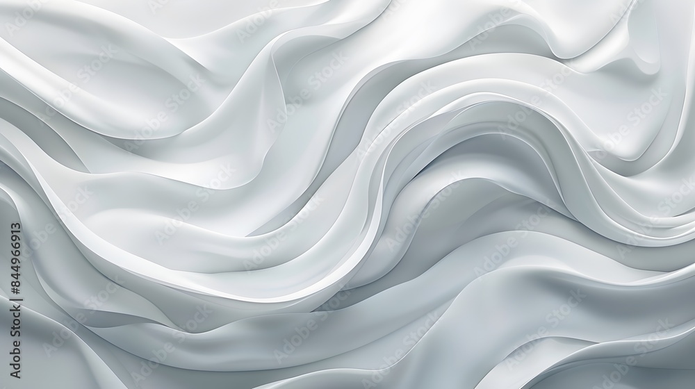 Wall mural abstract white and light gray wave modern soft luxury texture with smooth and clean vector subtle ba