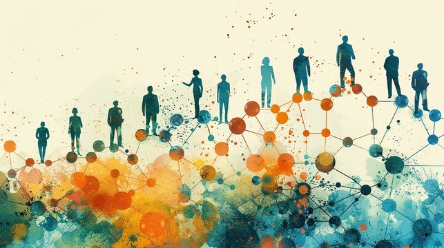 Network of Connected People Illustration