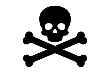 skull and bones silhouette vector illustration
