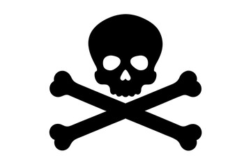 skull and bones silhouette vector illustration