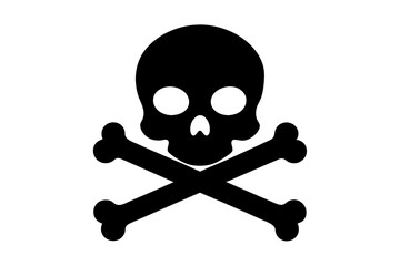 skull and bones silhouette vector illustration