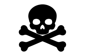 skull and bones silhouette vector illustration
