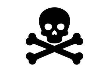 skull and bones silhouette vector illustration