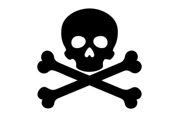 skull and bones silhouette vector illustration