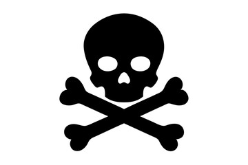 skull and bones silhouette vector illustration